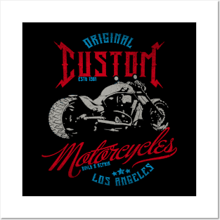 Custom Motorcycle Shop Posters and Art